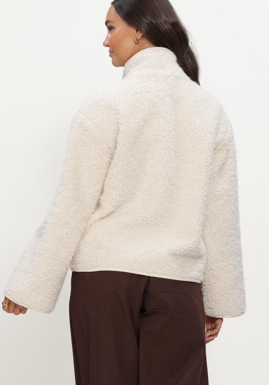 Ecru OBJECT Teddy-Jacke OBJIDUNA SHORT JACKET - large