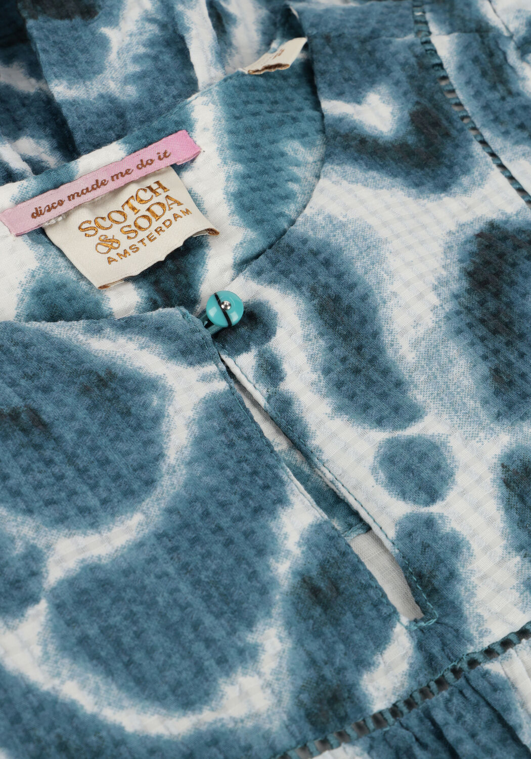 Gr&uuml;ne SCOTCH & SODA Minikleid ALL-OVER PRINTED LADDER TAPE MIDI DRESS - large