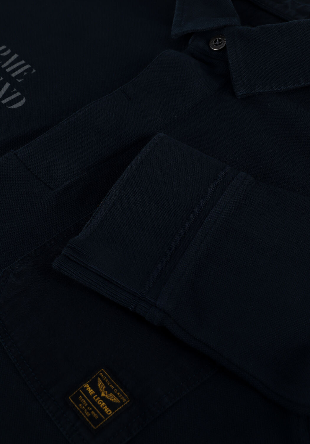 Dunkelblau PME LEGEND Casual-Oberhemd LONG SLEEVE POLO RUGGED PIQUE GARMENT DYE - large