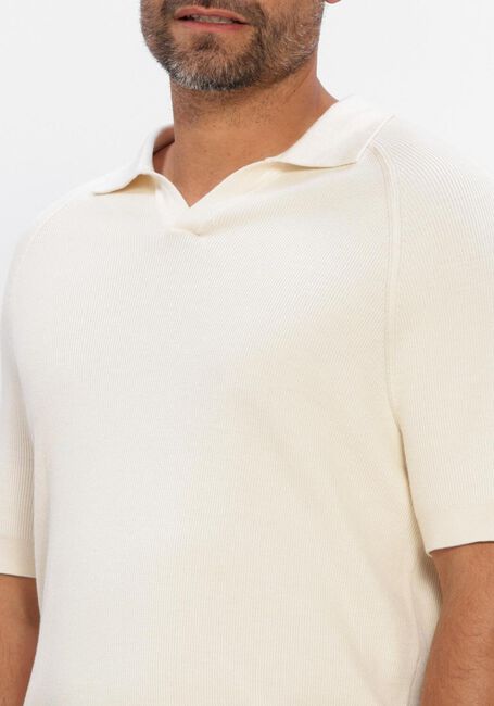 Ecru PROFUOMO Polo-Shirt POLO OPEN COLLAR RIB - large