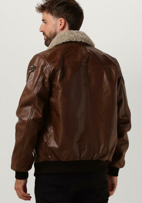Braune PME LEGEND Lederjack BOMBER JACKET HUDSON BUFF LEATHER - large