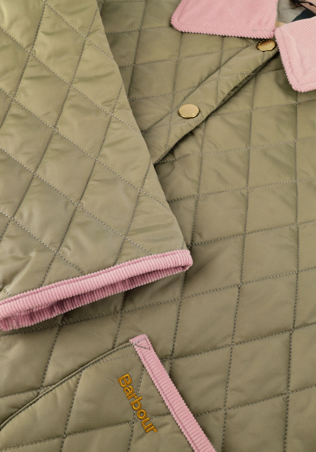 Olive BARBOUR Jack ICONS CROPPED LEDDESDALE QUILTED JACKET - large