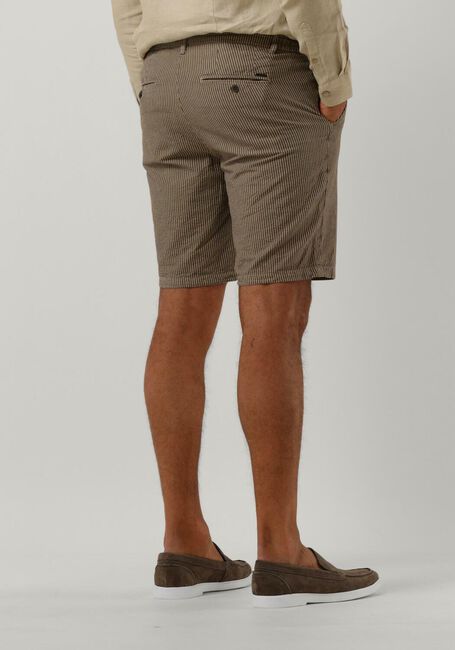 Braune DSTREZZED Kurze Hose LANCASTER JOGGER SHORTS SEERSUCKER STRIPE - large