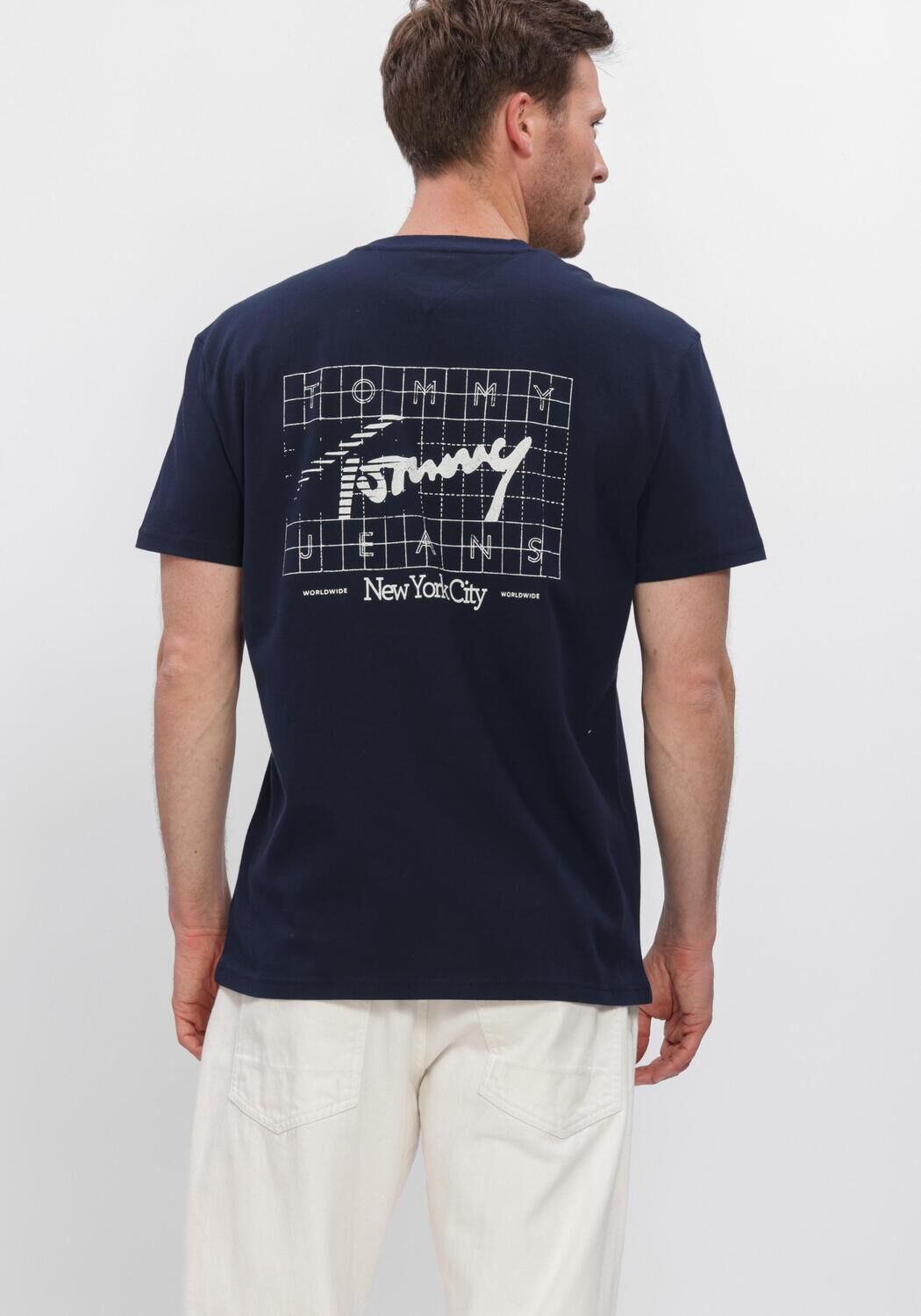 Dunkelblau TOMMY JEANS Polo-Shirt TJM REG SIGN FLAG SS TEE EXT - large