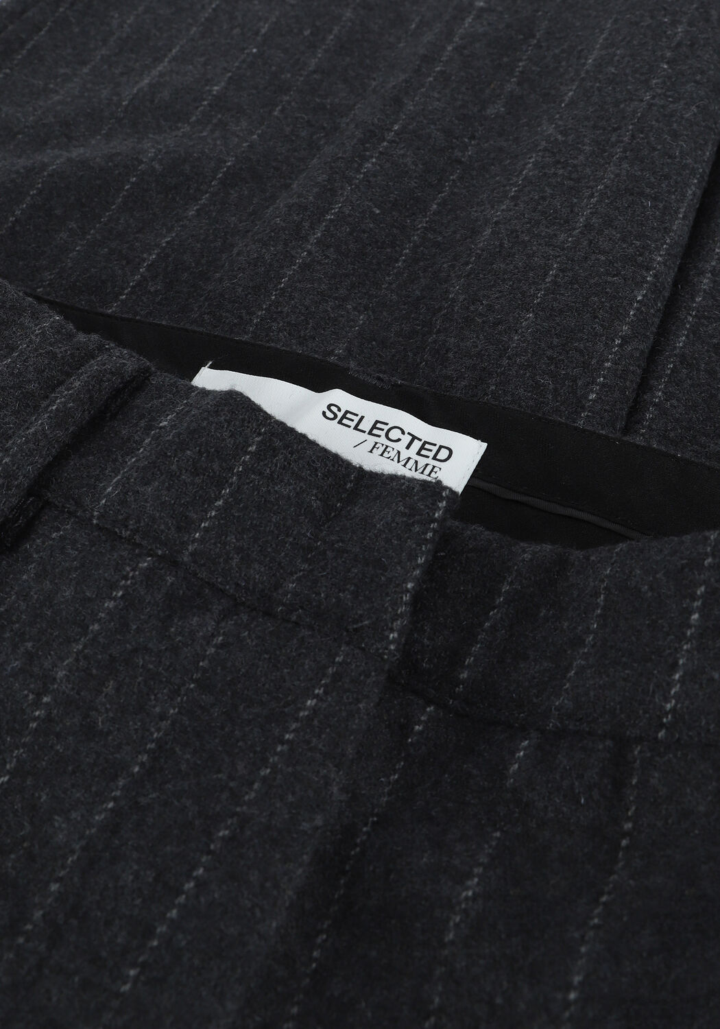 Graue SELECTED WOMEN Hose SLFMERCY HW TAPERED WOOL PANT - large