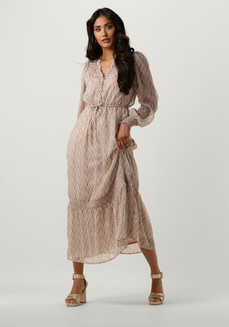 Beige NEO NOIR Midikleid JOOLS GRAPHIC FIRE DRSS - large