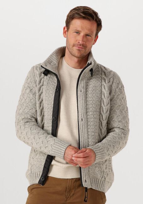 Graue PME LEGEND Strickjacke HEAVY KNIT MIXED YARN - large