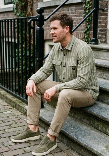 Gr&uuml;ne PME LEGEND Casual-Oberhemd LONG SLEEVE SHIRT YARN DYED STRIPE - large
