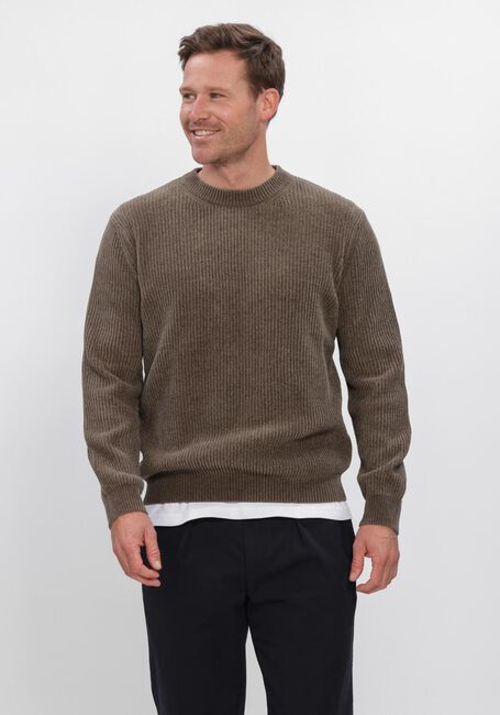 Braune PROFUOMO Pullover CHENILLE RIB - large
