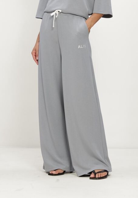 Hellgrau ALIX THE LABEL Jogginghose LADIES KNITTED SCUBA WIDE LEG PANTS - large