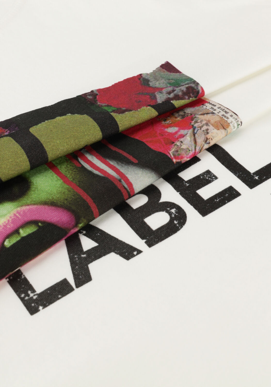 Wei&szlig;e ALIX THE LABEL T-shirt LADIES KNTTED COLLAGE T-SHRT - large