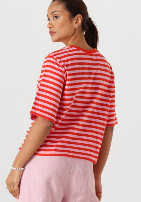 Mehrfarbige/Bunte POM AMSTERDAM Tops & T-shirts TSHIRT STRIPE ORANGE PINK - large