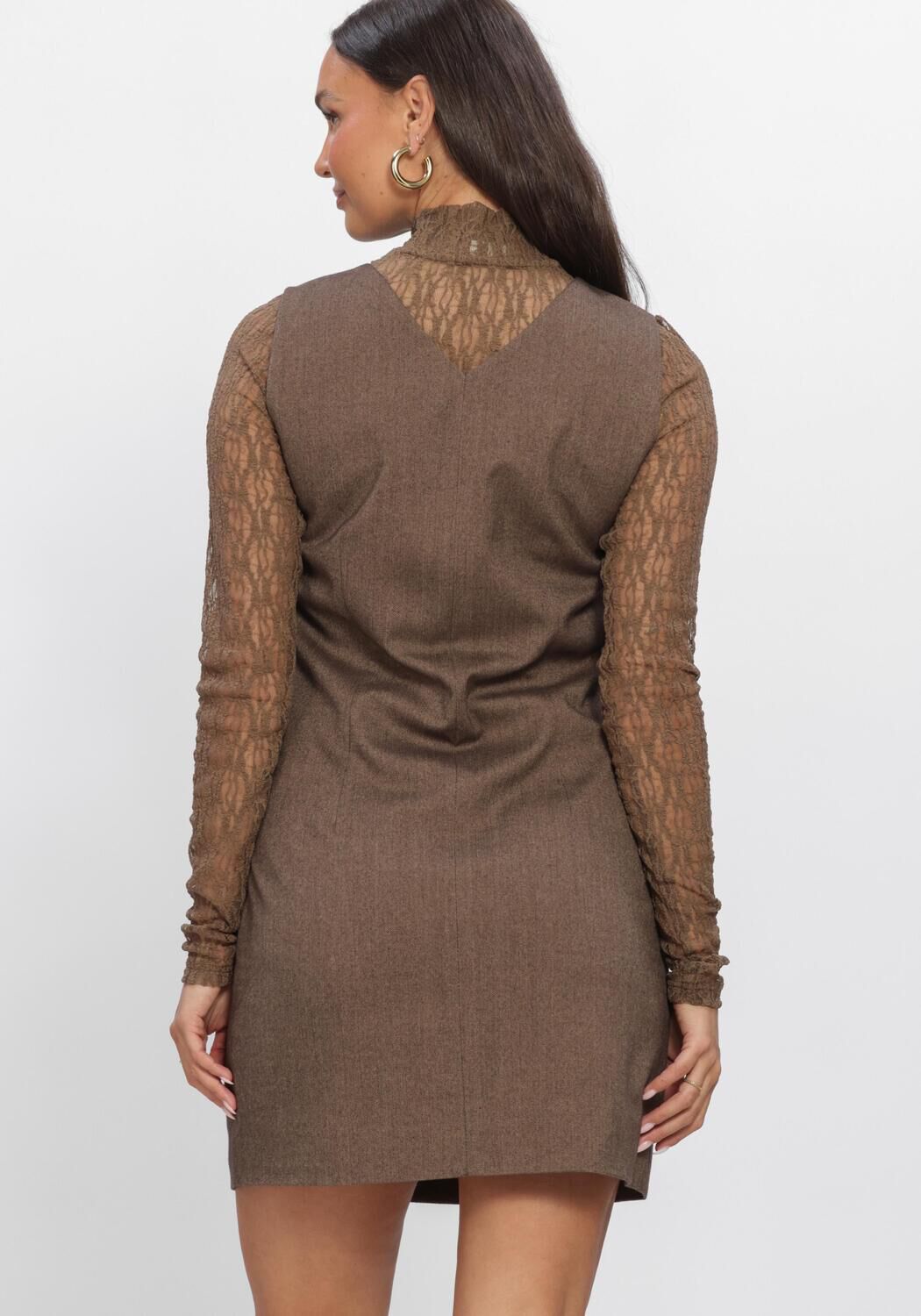 Braune AAIKO Minikleid RIVANE TWEED VIS 518 - large