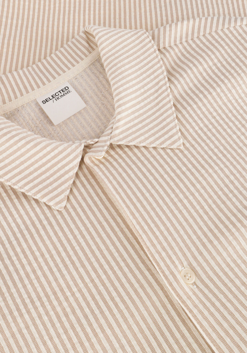 Taupe SELECTED MEN Casual-Oberhemd SLHRELAXBEN SEERSUCKER SS JERSEY SHIRT - large