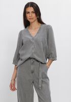 Graue FREEBIRD Blusen DNM-TENCELL-BLACK-26-1