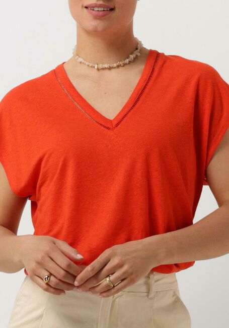 Orangene SCOTCH & SODA Top V-NECK LADDER DETAIL LOOSE FIT T-SHIRT - large