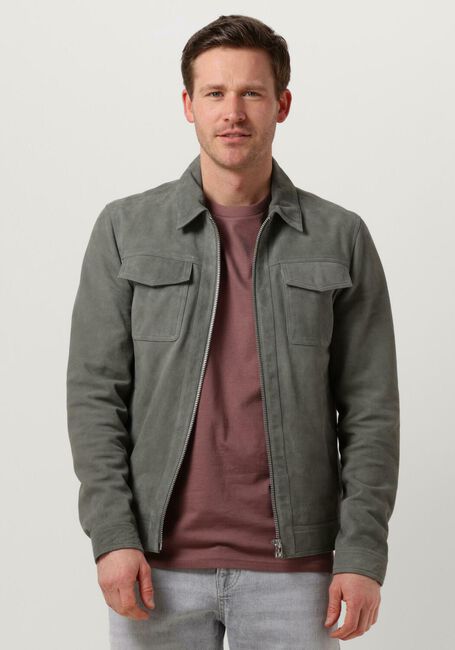 Graue GOOSECRAFT Lederjack GC PORTER JACKET - large