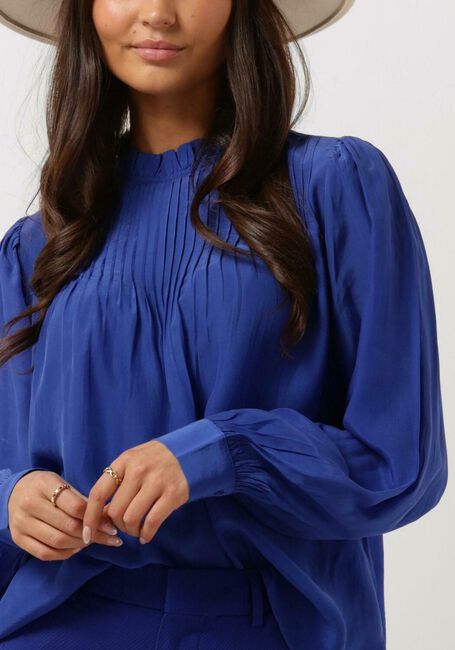 Blaue SCOTCH & SODA Bluse PINTUCK BLOUSE WITH RUFFLE COLLAR - large