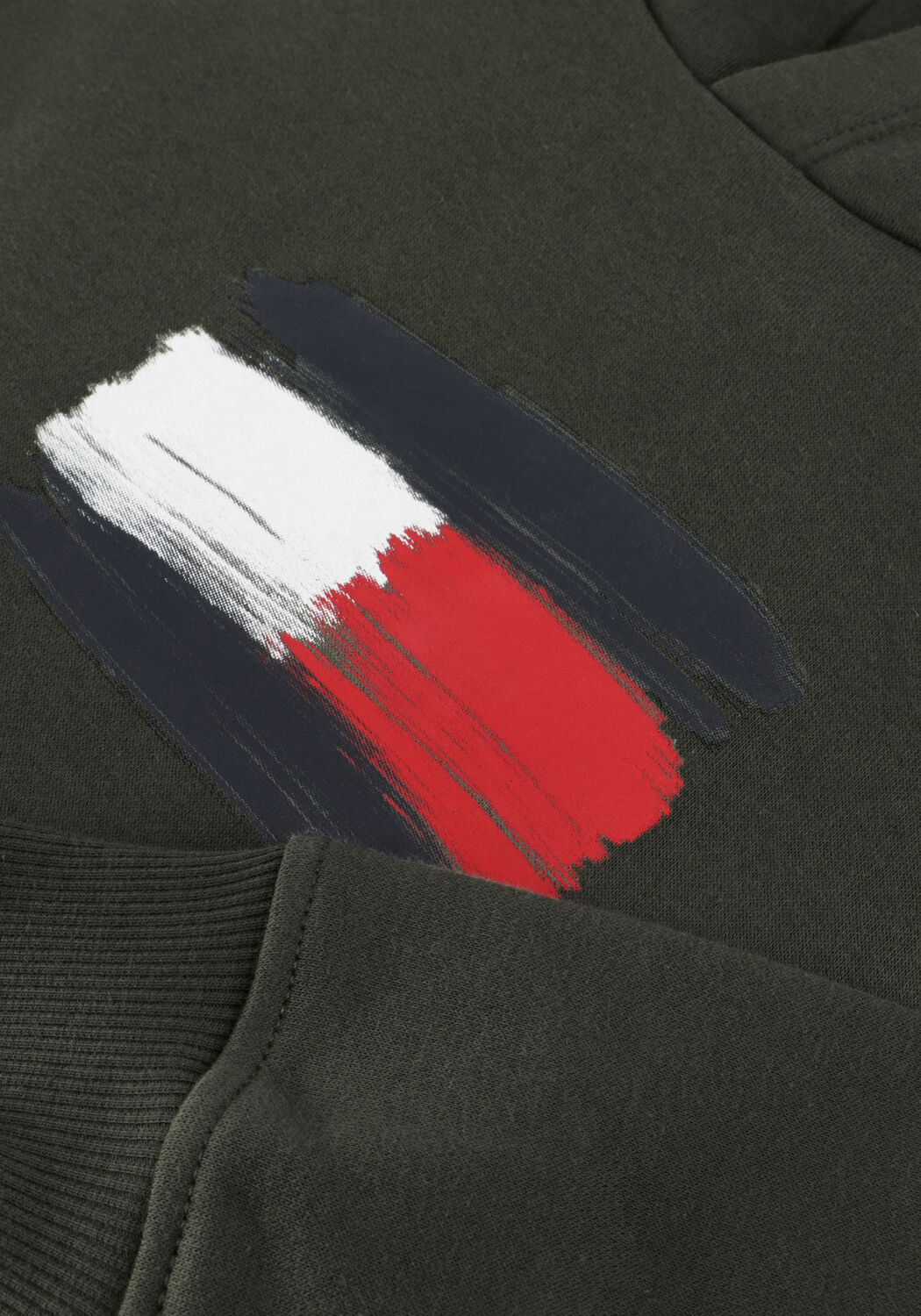 Dunkelgr&uuml;n TOMMY HILFIGER Sweatshirt FLAG HOODIE - large