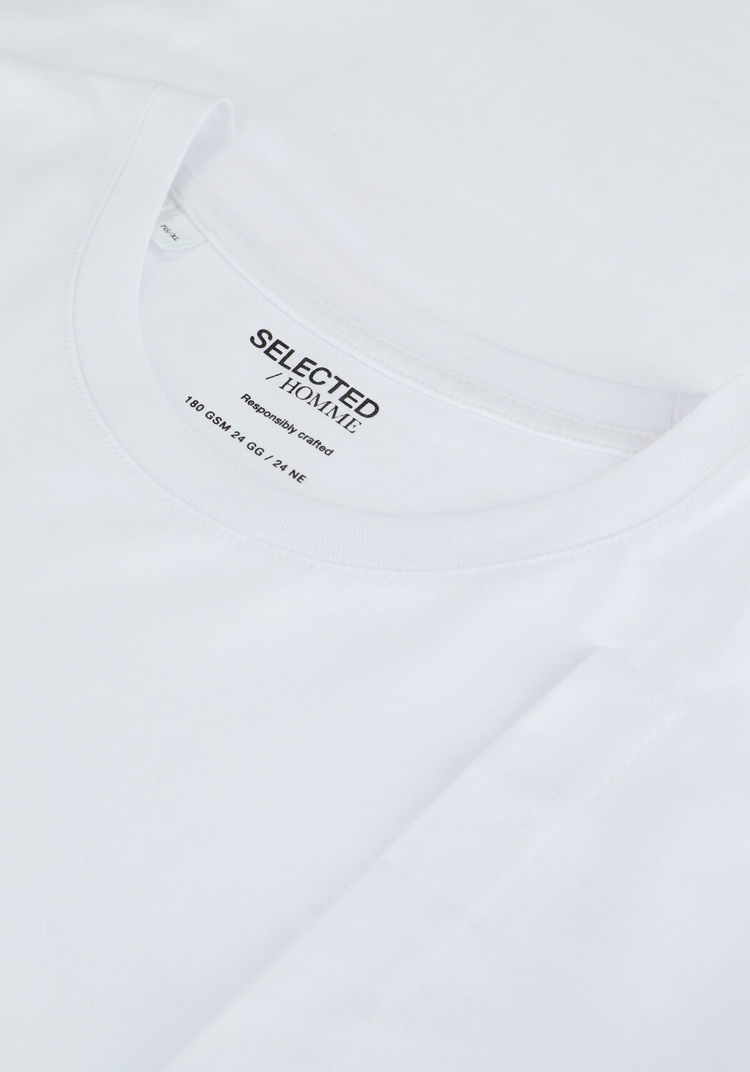 Wei&szlig;e SELECTED MEN T-shirt SLHNORMANI180 SS O-NECK TEE - large