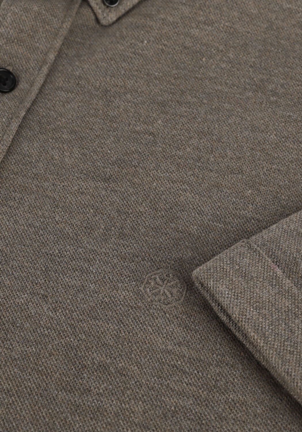 Taupe DSTREZZED Casual-Oberhemd SHIRT BUTTON DOWN S/S MELANGE PIQUE - large