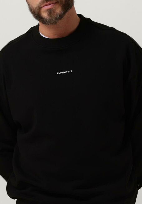 Schwarze PUREWHITE Pullover CREWNECK WITH SMALL LOGO ON CHEST AND BIG BACK PRINT - large
