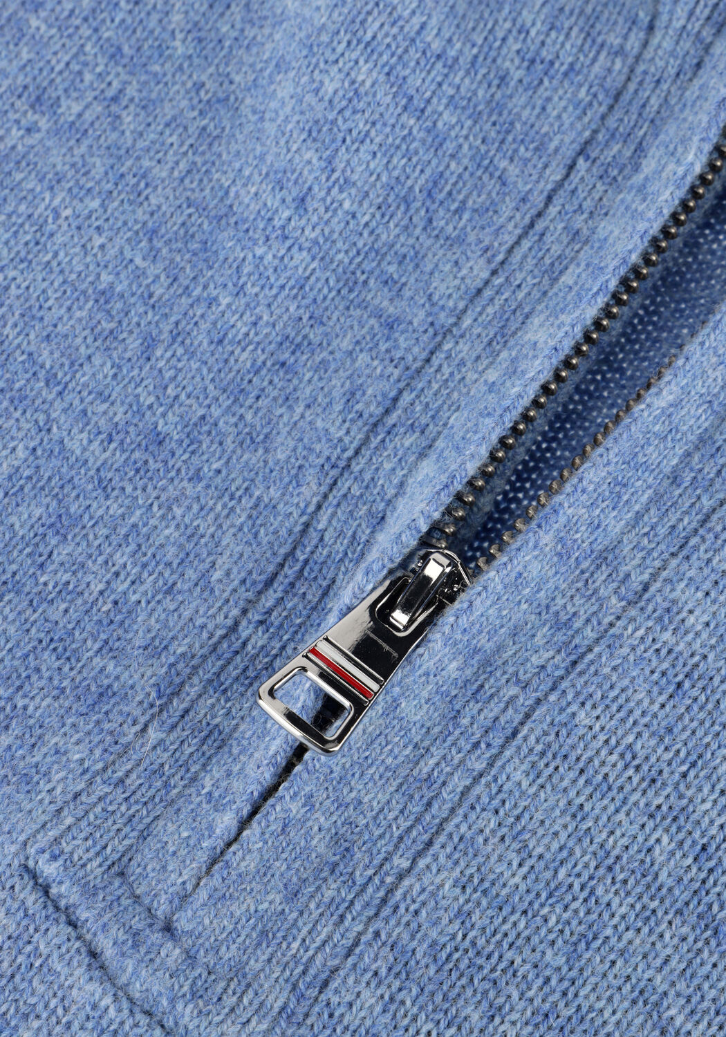 Hellblau TOMMY HILFIGER Pullover LAMBSWOOL ZIP MOCK - large