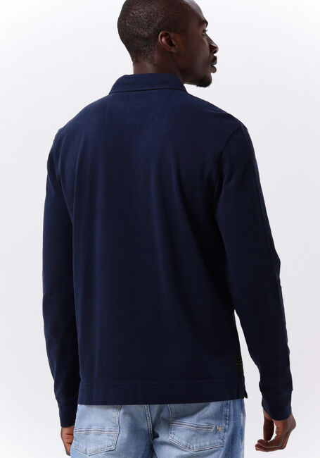 Blaue PME LEGEND Polo-Shirt LONG SLEEVE POLO PIQUE GARMENT DYE - large