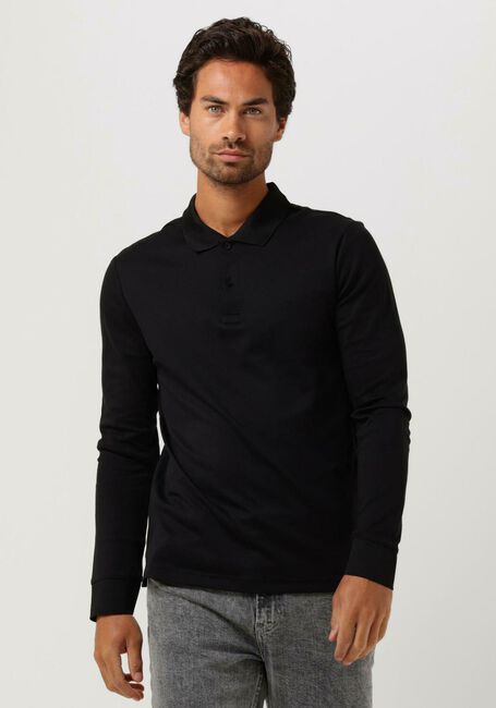 Schwarze CALVIN KLEIN Polo-Shirt SMOOTH COTTON SLIM LS POLO - large