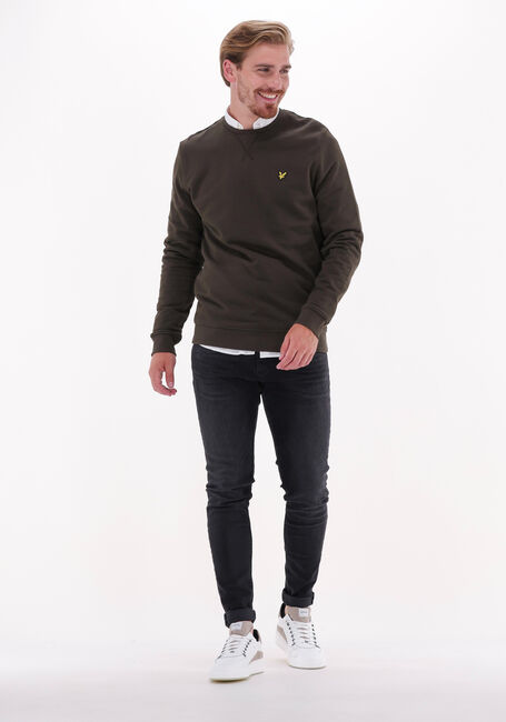 Olive LYLE & SCOTT Pullover CREW NECK SWEATSHIRT - large