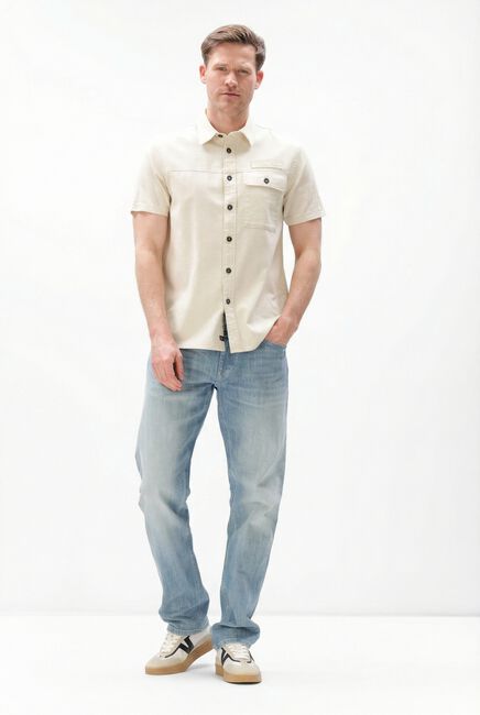 Ecru PME LEGEND Casual-Oberhemd WRENCHMEN S/S COTTON SLUB CARGO - large