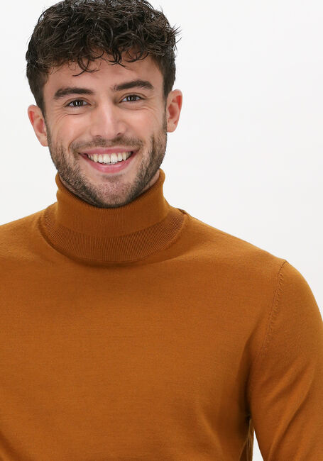 Orangene SELECTED HOMME Rollkragenpullover SLHTOWN MERINO COOLMAX KNIT RO - large