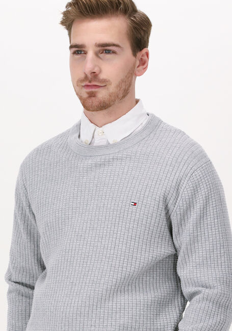 Hellgrau TOMMY HILFIGER Pullover GRID STRUCTURE CREW NECK - large