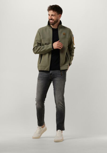 Gr&uuml;ne PME LEGEND Strickjacke HOODED JACKET SPACER LOOK SWEAT - large