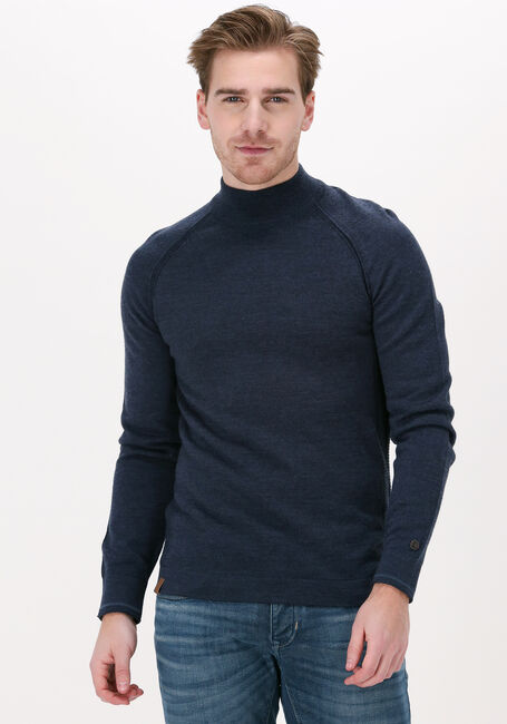 Dunkelblau CAST IRON Pullover MOCK NECK TECH MERINO - large