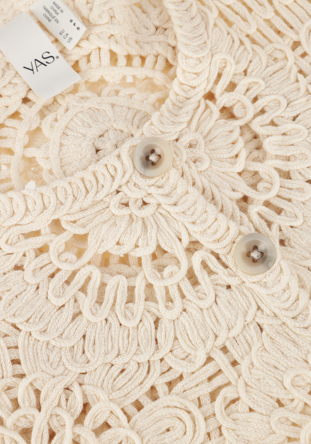 Ecru Y.A.S. Strickjacke YASFIRO CROCHET CARDIGAN - large