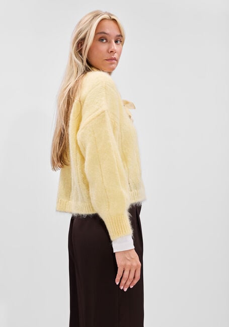 Gelbe DES PETITS HAUTS Strickjacke CHOUETTE - large