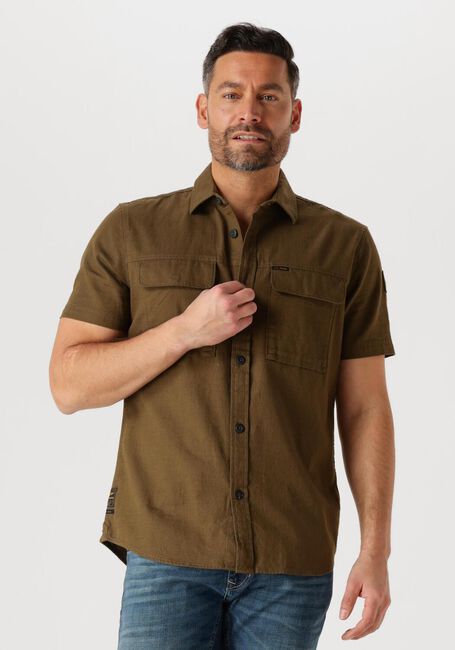 Dunkelgrün PME LEGEND Casual-Oberhemd SHORT SLEEVE SHIRT SLUB COTTON - large