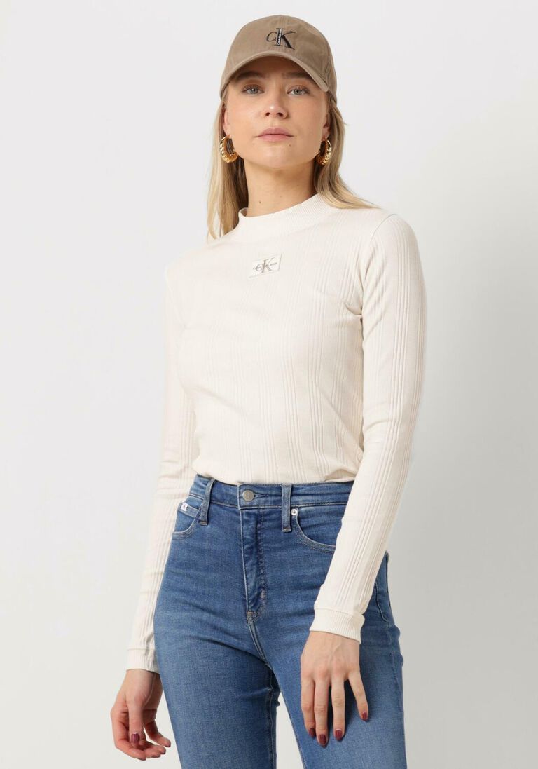 nicht-gerade weiss calvin klein badge rib long sleeve