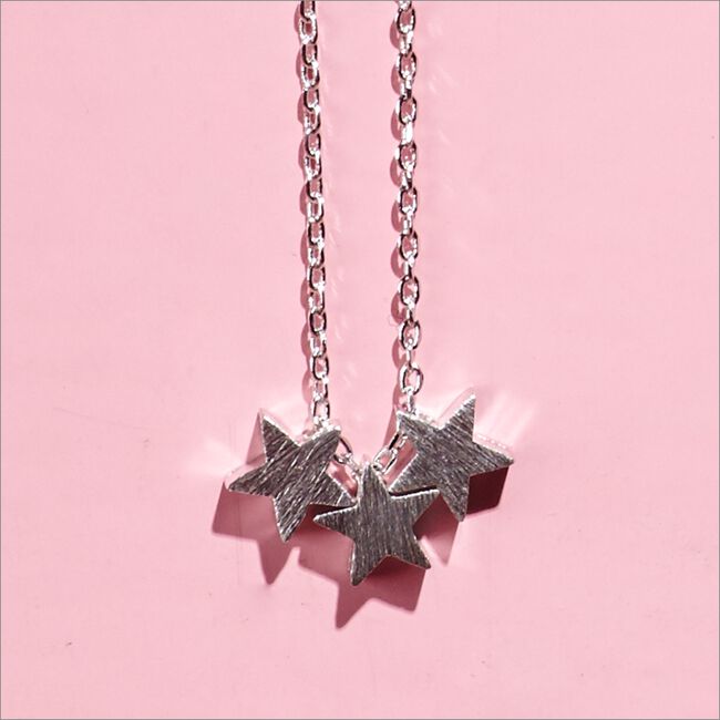 Silberne ALLTHELUCKINTHEWORLD Kette FORTUNE NECKLACE THREE STARS - large
