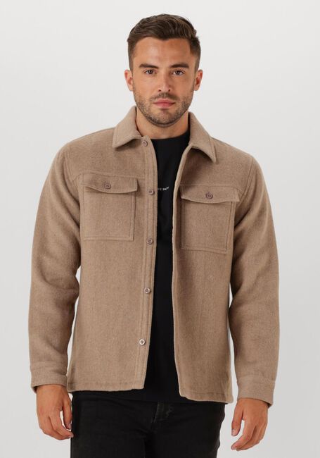 Camelfarbene PURE PATH Overshirt REGULAR FIT FLANNEL OVERSHIRTS - large