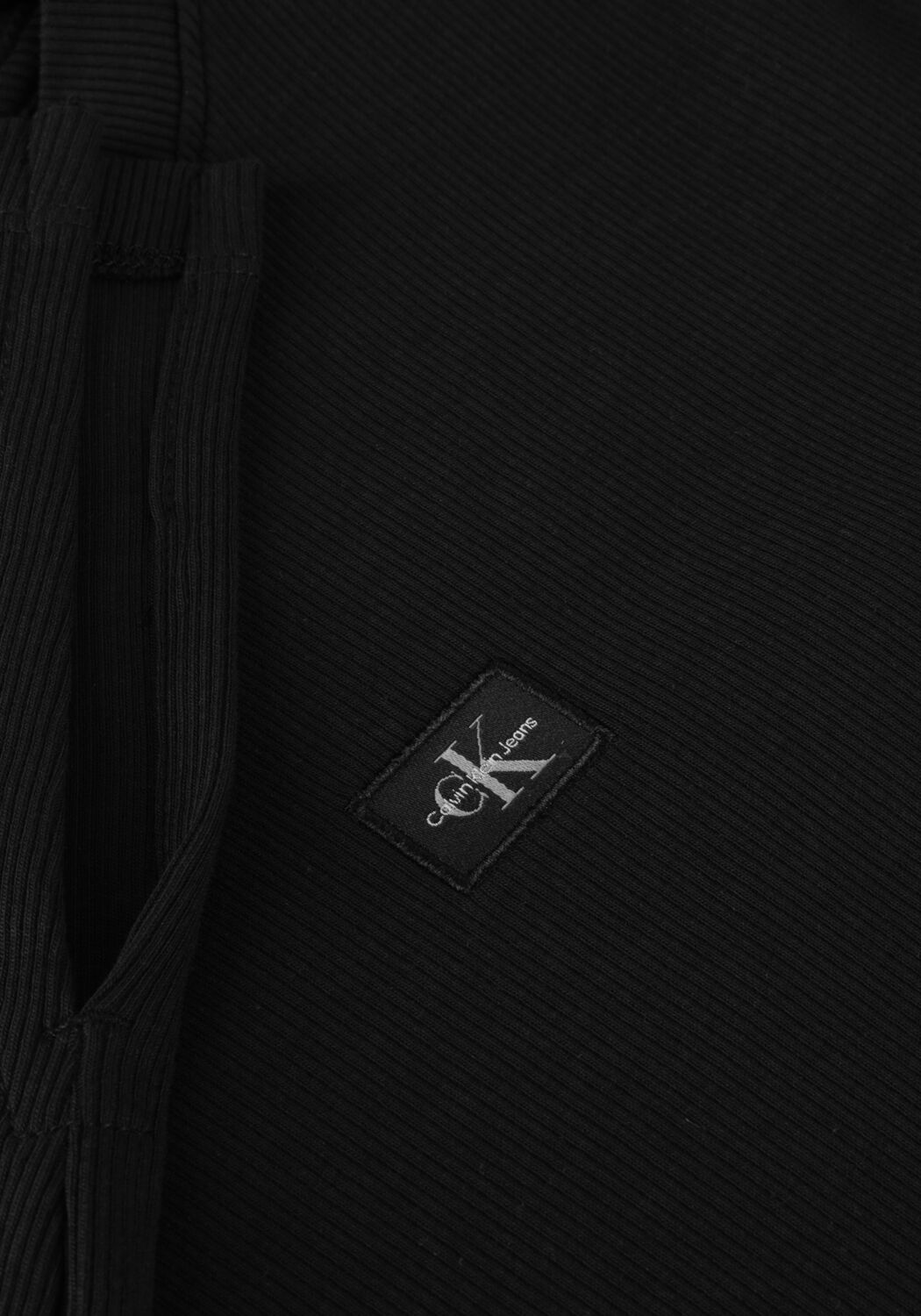 Schwarze CALVIN KLEIN Tops & T-shirts WOVEN LABEL RIB LS TOP - large