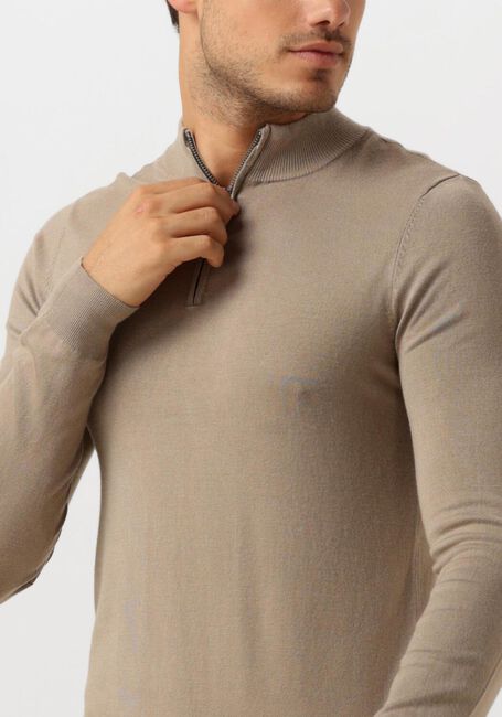 Taupe PURE PATH Pullover ESSENTIAL KNITWEAR HALFZIP SWEATER - large