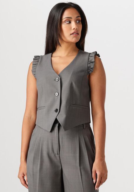 Dunkelgrau CO'COUTURE Gilet LIANE FRILL TAILOR VEST - large