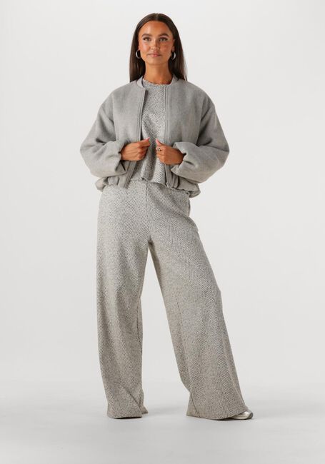 Graue SUMMUM Weite Hose WIDE LEG HERRINGBONE BROEK - large