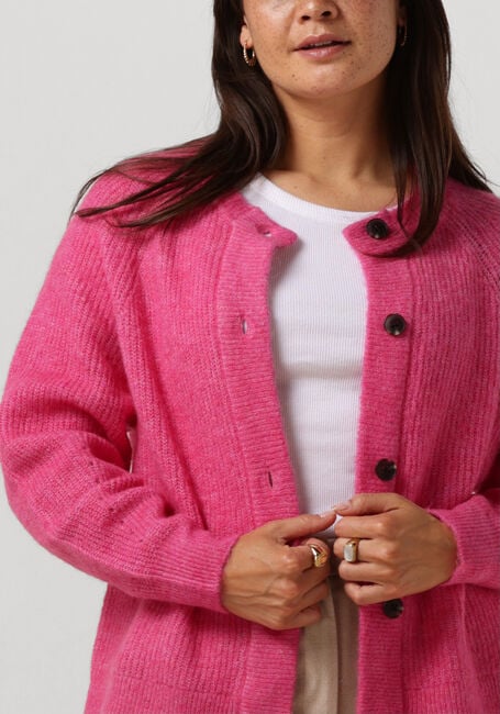 Fuchsie SELECTED FEMME Strickjacke SLFLULU LS KNIT SHORT CARDIGAN - large