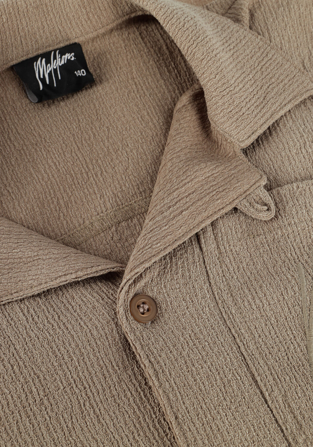 Beige MALELIONS T-shirt SEERSUCKER SHIRT - large