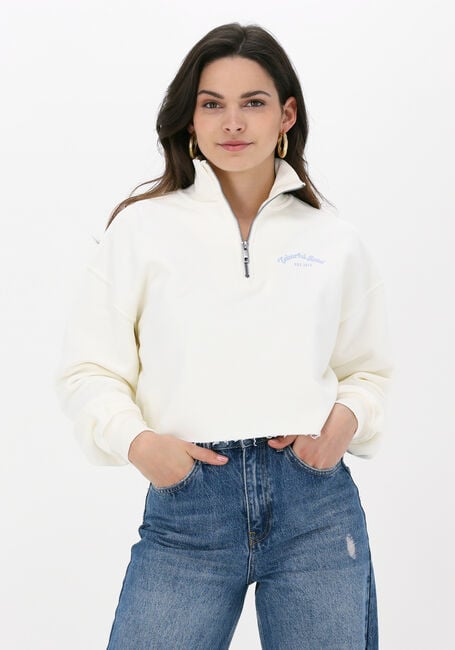 Weiße COLOURFUL REBEL Pullover REBELLES CROPPED HIGH NECK ZIP SWEAT - large