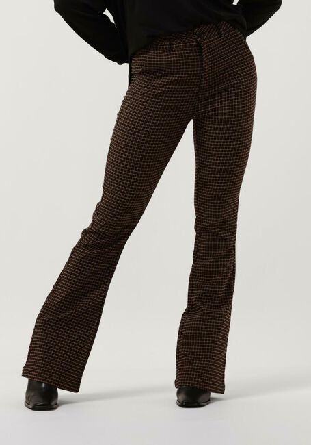 Braune MINUS Schlaghose CARMA CHECK FLARED PANTS - large