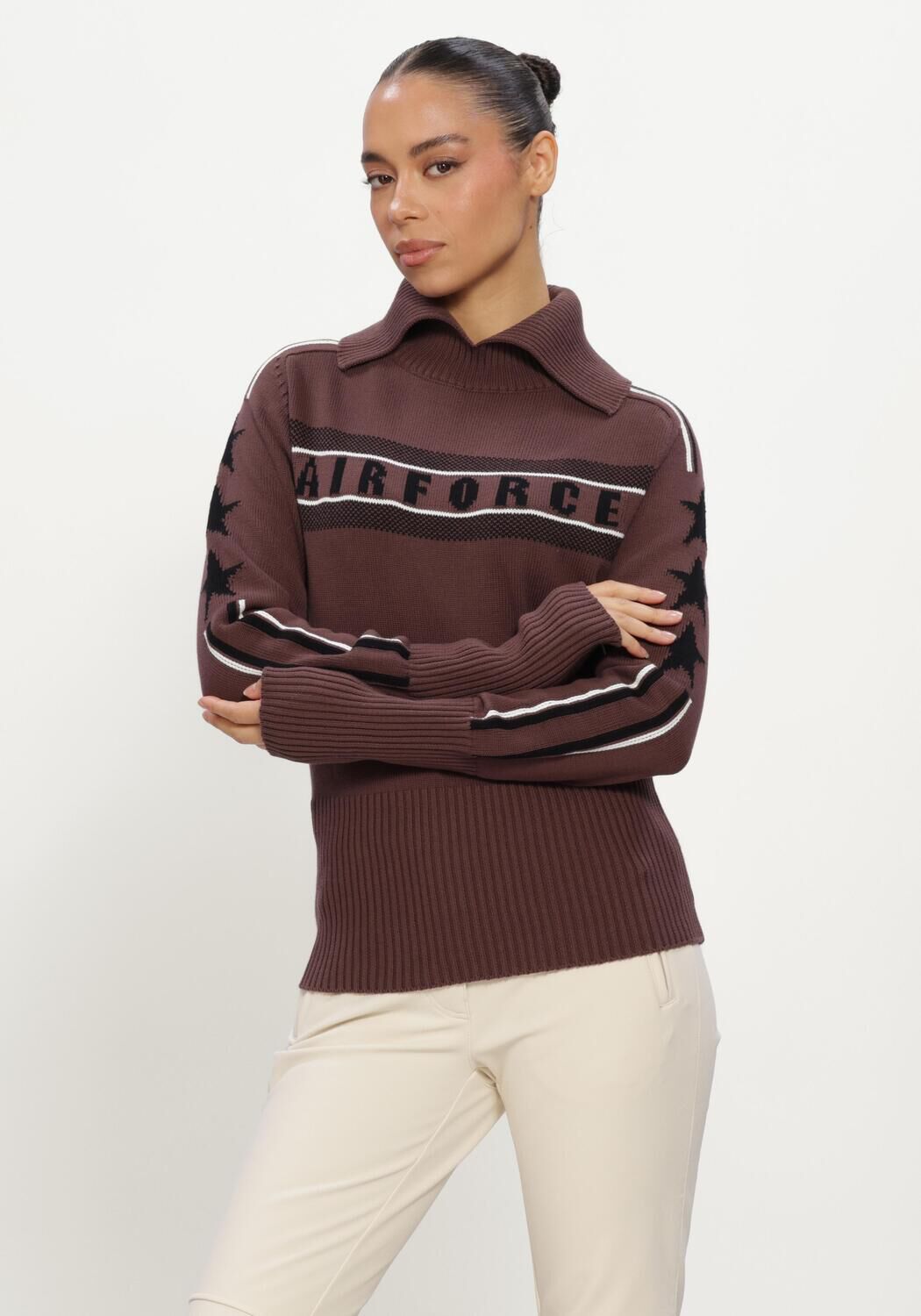 Braune AIRFORCE Rollkragenpullover ELDORA MOUNTAIN KNIT - large